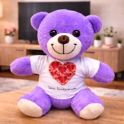 Toptan Seni Seviyorum Baskılı Tişörtlü Peluş Ayıcık